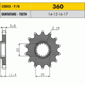 Звезда передняя Sunstar 36016