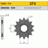 Звезда передняя Sunstar 37516