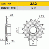 Звезда передняя Sunstar 3A215
