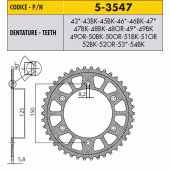 Звезда задняя легкосплавная Sunstar 5-3547-48 = Sunstar 3547-48