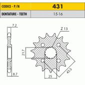 Звезда передняя Sunstar 43115