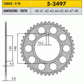 Звезда задняя легкосплавная Sunstar 5-3497-45