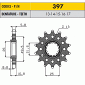 Звезда передняя Sunstar 39714 Р