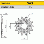 Звезда передняя Sunstar 3A516