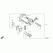 Схема вузла: Передній гальмівний супорт для Honda CRF150 CRF150RB
