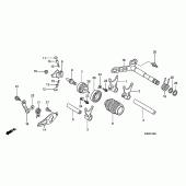 Схема вузла: Копірний вал & Вилки & Вал перемикання для Honda CRF250 CRF250R
