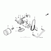 Схема узла: Масляный насос для Honda VT1100 Shadow Aero