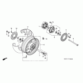 Схема вузла: Заднє колесо (VTR1000SPY / 1) для Honda VTR1000 VTR SP-1