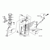 Схема узла: Задний тормозной цилиндр (st1300) для Honda ST1300 Pan-European