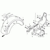 Схема вузла: Заднє крило (VT1100C2) для Honda VT1100 Shadow ACE