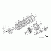 Схема вузла: Зчеплення для Honda NX650 Dominator