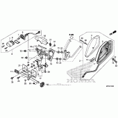 Схема вузла: Taillight + license light (1) для Honda VT1300 Interstate