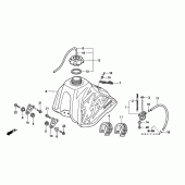 Схема вузла: Паливний бак для Honda XR250