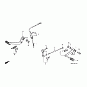 Схема узла: Лапка тормоза и Лапка переключения для Honda CBR600 CBR600F