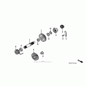 Схема вузла: Привід кікстартера для Honda CR250