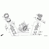 Схема вузла: Колінчастий вал & Поршень для Honda VT1300 Fury