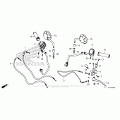 Схема узла: Ручка руля & Пульт управления рулевой & Тросики & Зеркало для Honda CMX300 Rebel