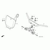 Схема узла: Верхняя траверса и Клипон руля для Honda CR250