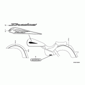 Схема вузла: Emblem / stripe (EXCEPT 2U) для Honda VT750 Shadow Aero