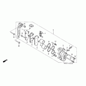 Схема вузла: Передній гальмівний супорт для Honda NX650 Dominator