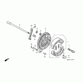 Схема вузла: Задній гальмівний барабан (VT1100C) для Honda VT1100 Shadow