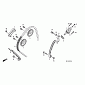 Схема вузла: Ланцюг ГРМ & Натяжник & Заспокоювач для Honda CBR600