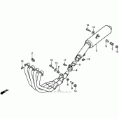 Схема вузла: Вихлопна система для Honda CBR600 CBR600F3