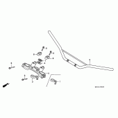 Схема вузла: Верхня траверса і Кліпон керма для Honda XR600
