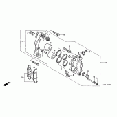 Схема узла: Передний тормозной суппорт для Honda CR250