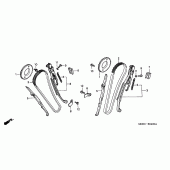 Схема вузла: Ланцюг ГРМ і Натяжитель і Успокоитель для Honda VT750 Black Widow