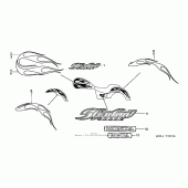 Схема вузла: Mark + stripes (2) для Honda VT1100 Shadow Sabre