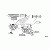 Схема вузла: Інформаційні наклейки для Honda CB1000 CB1000R
