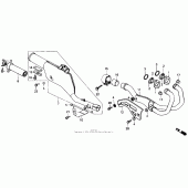 Схема вузла: Вихлопна система 90-91 для Honda XR250