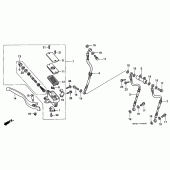 Схема узла: Передний тормозной цилиндр для Honda CB750 Seven Fifty