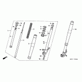 Схема вузла: Вилка передньої осі для Honda FMX650