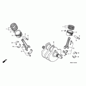 Схема узла: Коленчатый вал и Поршень для Honda VT750 Shadow A.C.E.