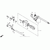 Схема вузла: Копірний вал і Вилки і Вал перемикання для Honda VT600 Shadow VLX