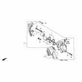 Схема узла: Передний тормозной суппорт (L.) для Honda CBF600