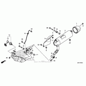 Схема вузла: Вихлопна система для Honda CTX700