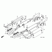 Схема вузла: Вихлопна система для Honda GL1500 Valkyrie