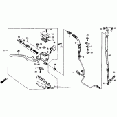 Схема узла: Передний тормозной цилиндр для Honda XL600 Transalp