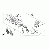 Схема вузла: Right передній гальмівний супорт для Honda VTX1800