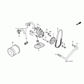 Схема узла: Масляный фильтр/маслонасос для Honda VT1100 Shadow