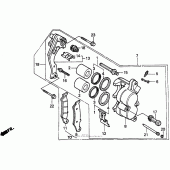Схема узла: Передний тормозной суппорт для Honda XR250
