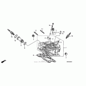 Схема вузла: Задня головка циліндра для Honda VT1300 Fury