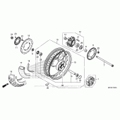 Схема вузла: Заднє колесо 1 для Honda CB1100