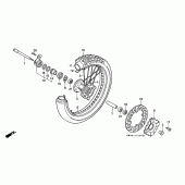 Схема вузла: Переднє колесо для Honda NX250