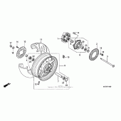 Схема вузла: Заднє колесо для Honda RVT1000R RVT RC51