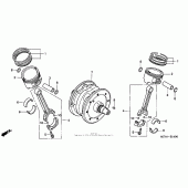 Схема узла: Коленчатый вал & Поршень для Honda VTX1800
