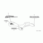 Схема вузла: Emblem / mark (1) для Honda VTX1800